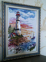 Набор для рисования камнями на холсте "Маяк"