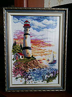 Набор для рисования камнями на холсте "Маяк"