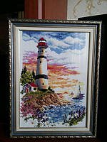 Набор для рисования камнями на холсте "Маяк"