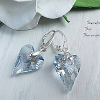 Серьги с камнями Swarovski цвета Blue Shade