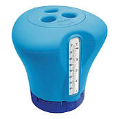 Дозатор для басейну плаваючий Kokido K619BU (табл. 75 мм) блакитний з термометром
