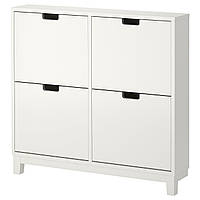 IKEA Шкаф для обуви с 4 отделениями. STÄLL 96x17x90 см Белый (605.302.66)