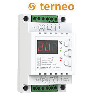 Двоканальний терморегулятор Terneo k2 (на DIN-рейку) DS Electronics, фото 2