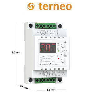 Двоканальний терморегулятор Terneo k2 (на DIN-рейку) DS Electronics, фото 2