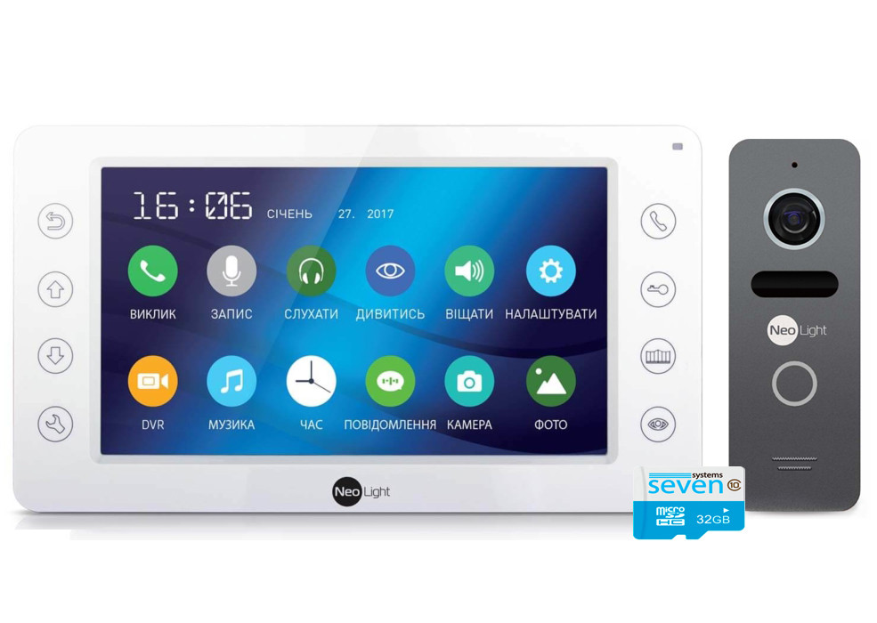 Комплект відеодомофон з викличної панеллю KAPPA LIGHT Plus graphite