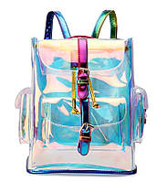 Прозрачный рюкзак в стиле grafea(графеа). Лазерный рюкзак с карманами.(розовый)