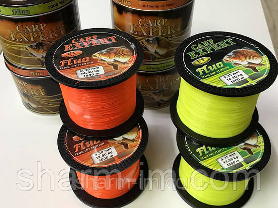 Леска Carp Expert UV Fluo Orange 1000 м 0,32 мм/13.6 кг со светонакопителем, фото 3