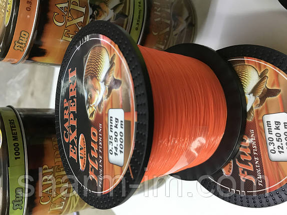 Леска Carp Expert UV Fluo Orange 1000 м 0,32 мм/13.6 кг со светонакопителем, фото 2