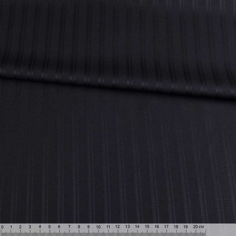 Вовна костюмна в смужку подвійну чорна HUGO BOSS, ш.148