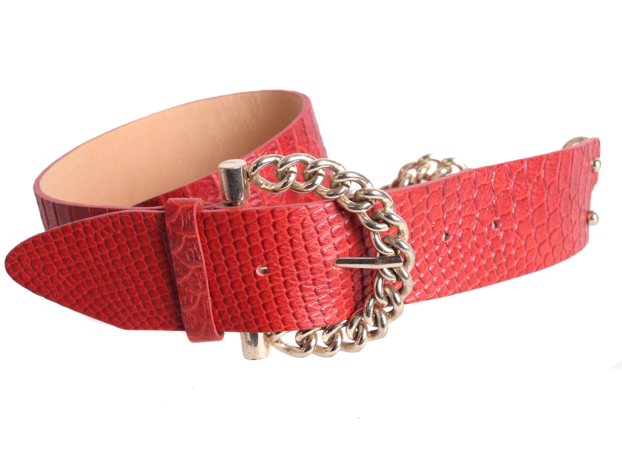 Жіночий ремінь зі штучної шкіри COL769-158 червоний, фото 1