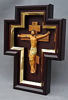 Кіот для хреста або розп'яття з золоченої рамою., фото 3