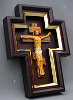 Кіот для хреста або розп'яття з золоченої рамою., фото 4