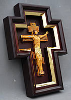 Кіот для хреста або розп'яття з золоченої рамою., фото 5