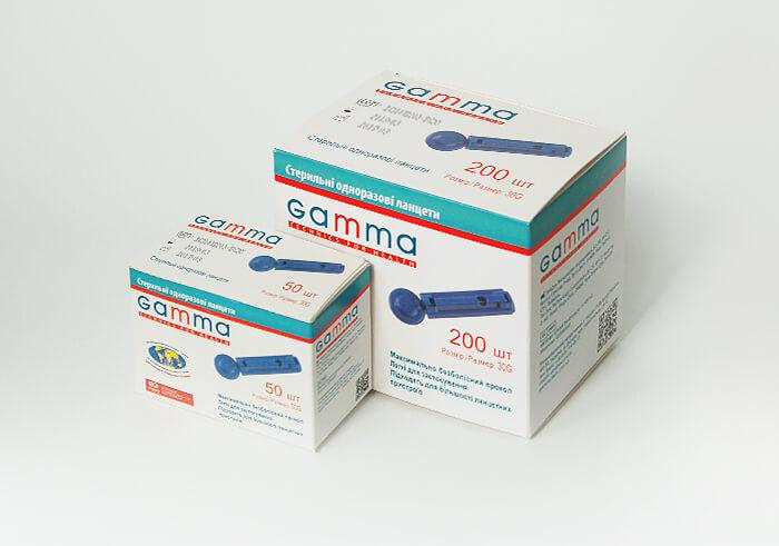 Ланцети ТМ GAMMA для ланцетних пристроїв 50 шт.