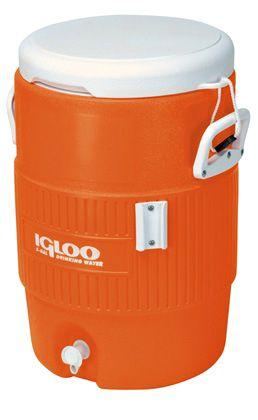 Термобокс 5 Gallon Seat Top на 18,9 л пластик оранжевый крышка пластик белый Ø32х51 см (Time Eco TM)