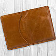 Компактний картхолдер (візитниця) для пластикових карток з натуральної глянсової шкіри, фото 4