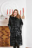 Шуба-халат із капюшоном і рукавом-трансформером зі шкіри, фото 2
