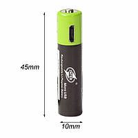 ZNTER ААА Li-po акумулятор 400 mAh з функцією заряджання Micro USB 1.5В ААА мізинчиковий