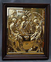 Кіот для різьбленого золоченого Трійці, що відкривається, зі склом, з внутрішньої дерев'яної рамою., фото 5