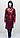 Пальто шкіряне натуральне жіноче червоне лакове, фото 4