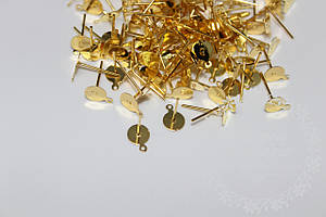 Основи-цвяшки під заливку золоті, 6 мм, золотий