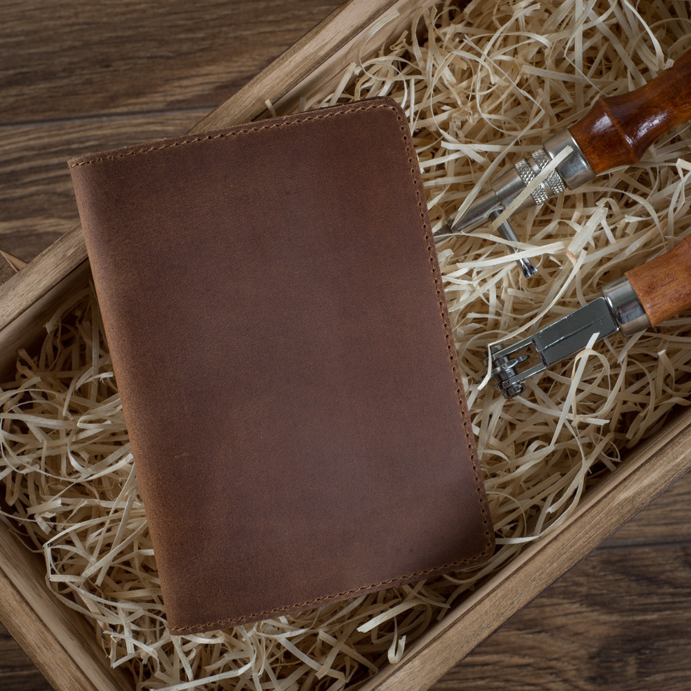 Обкладинка для паспорта з натуральної шкіри Crazy Horse, фото 1