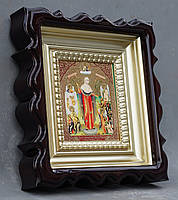 Кіот для репродукції фігурний,з внутрішньою дерев'яною рамою покритої фарбою під золото, фото 3
