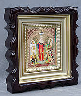 Кіот для репродукції фігурний,з внутрішньою дерев'яною рамою покритої фарбою під золото, фото 4