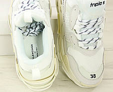 Кросівки чоловічі Balenciaga Triple S баленсіага білі. Багатошарова підошва.. ТОП Репліка ААА класу., фото 2