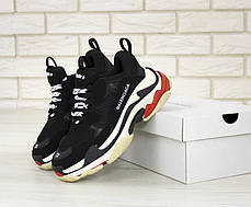 Кросівки чоловічі Balenciaga Triple S баленсіага чорні. Багатошарова підошва.. ТОП Репліка ААА класу., фото 3