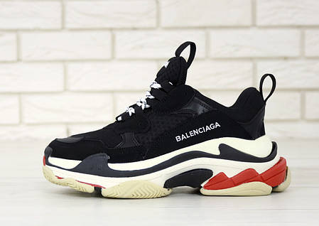 Кросівки чоловічі Balenciaga Triple S баленсіага чорні. Багатошарова підошва.. ТОП Репліка ААА класу., фото 2