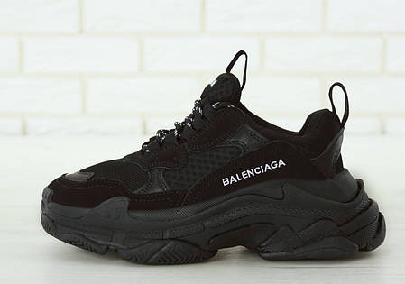 Кросівки чоловічі Balenciaga Triple S баленсіага чорні. Багатошарова підошва.. ТОП Репліка ААА класу., фото 2