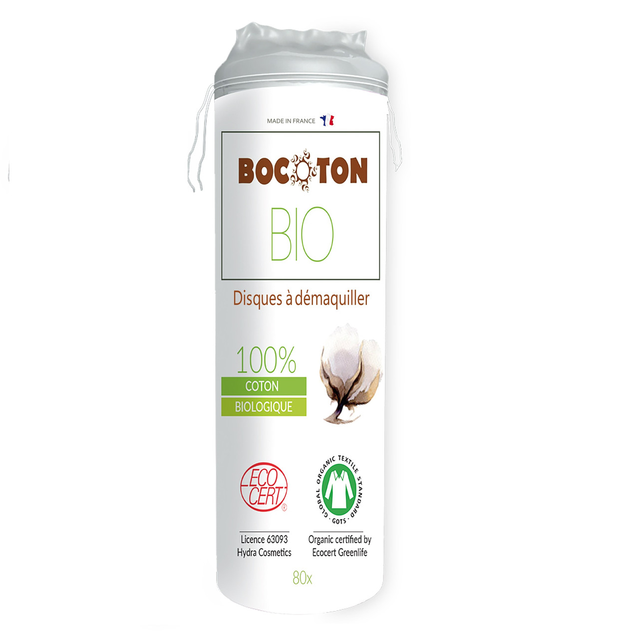 Органічні ватні диски круглі Bocoton.80 шт