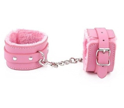 Наручники рожеві з хутром, наручники хутряні, фото 1