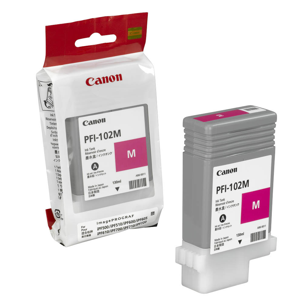 PFI-102M, Magenta Картридж iPF605/iPF750, малин. 130мл
