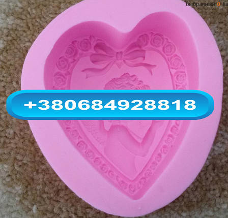 Харчова силіконова форма янголятко серце, фото 3