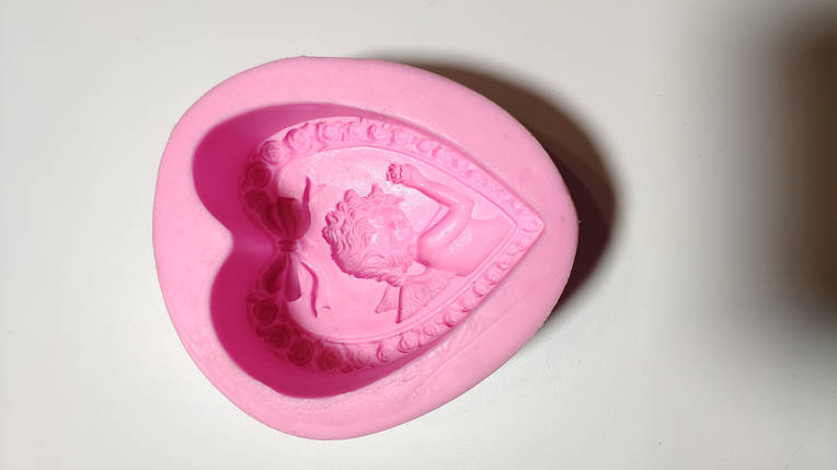 Харчова силіконова форма янголятко серце, фото 1