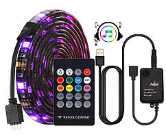 Ліхнова LED-підсвітка 2 м RGB з пультом датчика звуку (000910)