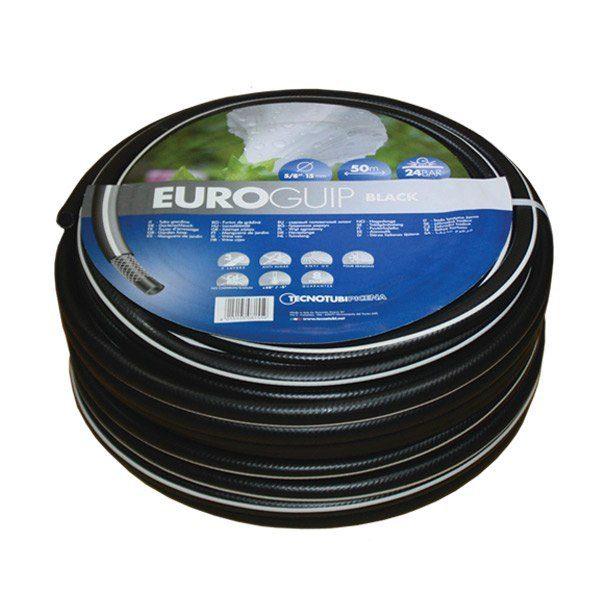 Шланг садовий Tecnotubi Euro Guip Black для поливання діаметр 1/2 дюйма, довжина 20 м (EGB 1/2 20)