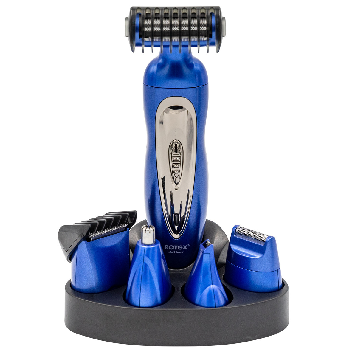Універсальний тример 5-в-1 для волосся, бороди і тіла, синій, 3 Вт, акумуляторний, 5 насадок, фото 1