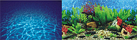 Фон для аквариума двусторонний морское дно/3д растения, высота 60 см, 9019/9063