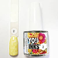 Акварельные чернила Yo!Nails INKS 2 (желтый цвет) 5 мл