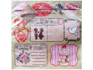 Святкова серветка (ЗЗхЗЗ, 20шт) Luxy Любовна новину (153) (1 пач.)