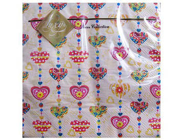 Весільна серветка (ЗЗхЗЗ, 20шт) Luxy Солодке серце (308) (1 пач.)