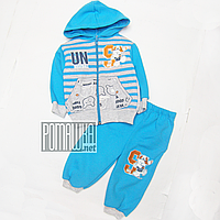 Дитячий спортивний костюм р. 86-92 для хлопчика з начосом тканина ФУТЕР 4293 Блакитний