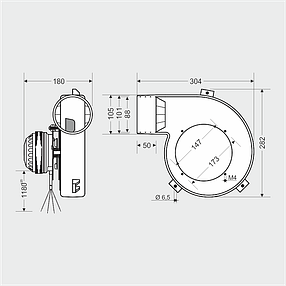 Витяжний вентилятор дымомос WW 185 MplusM (чавун), фото 2