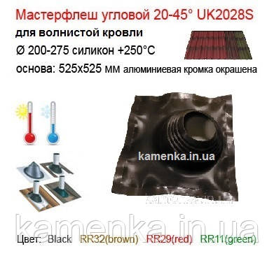 Крихне проходжання Майстерфлеш Коричневий кутовий (Ø200-280 мм) 20-45° універсальний покрівля хвилею