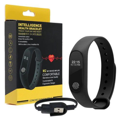 Багатофункціональний Фітнес-браслет UWatch M2 Black Смартгодинник