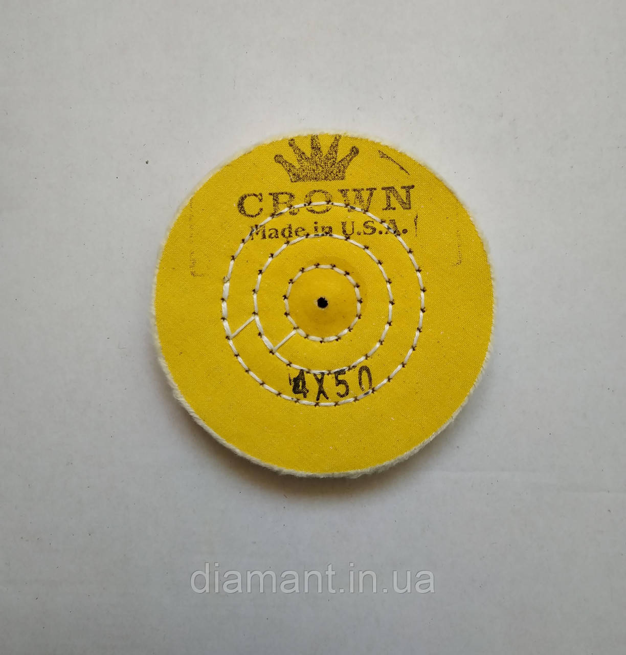 Круг муслиновий CROWN жовтий d-100 мм, 50 шарів, фото 1