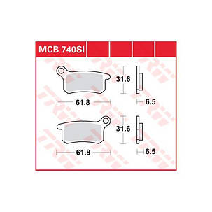 Мотоколодки TRW LUCAS MCB740SI KTM SX 65 /KTM SX 85 /HUSQVARNA CR 65 аналог FDB 2157, фото 1